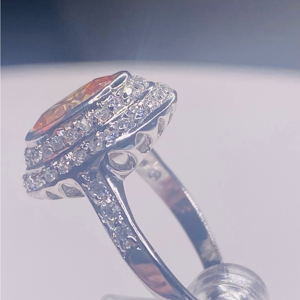 STERLING SILVER CITRINE AND SIMULATED DIAMONDS (video) - Picture 3 of 3